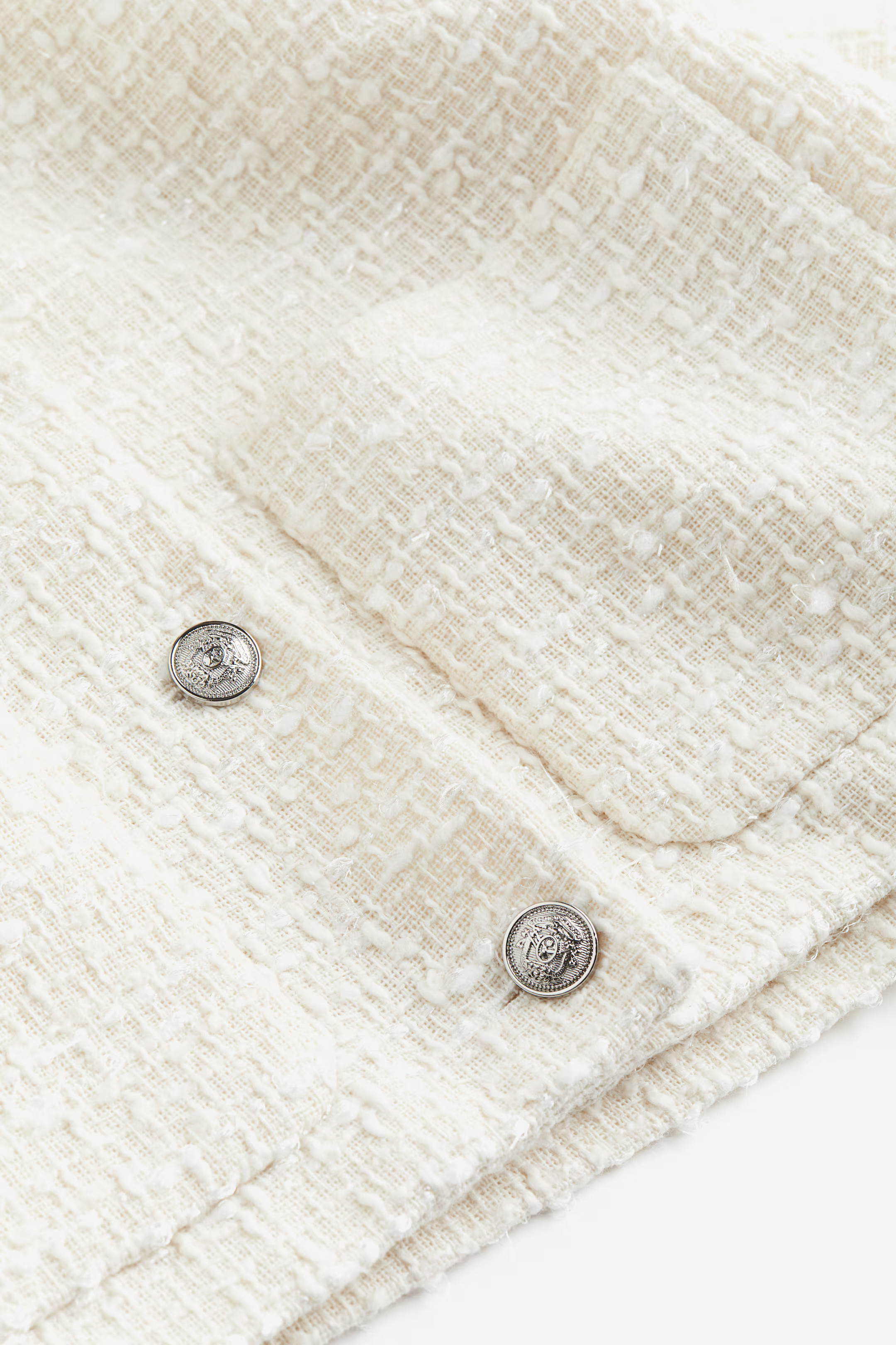 Bouclé Jacket - White - Ladies | H&M US | H&M (US + CA)