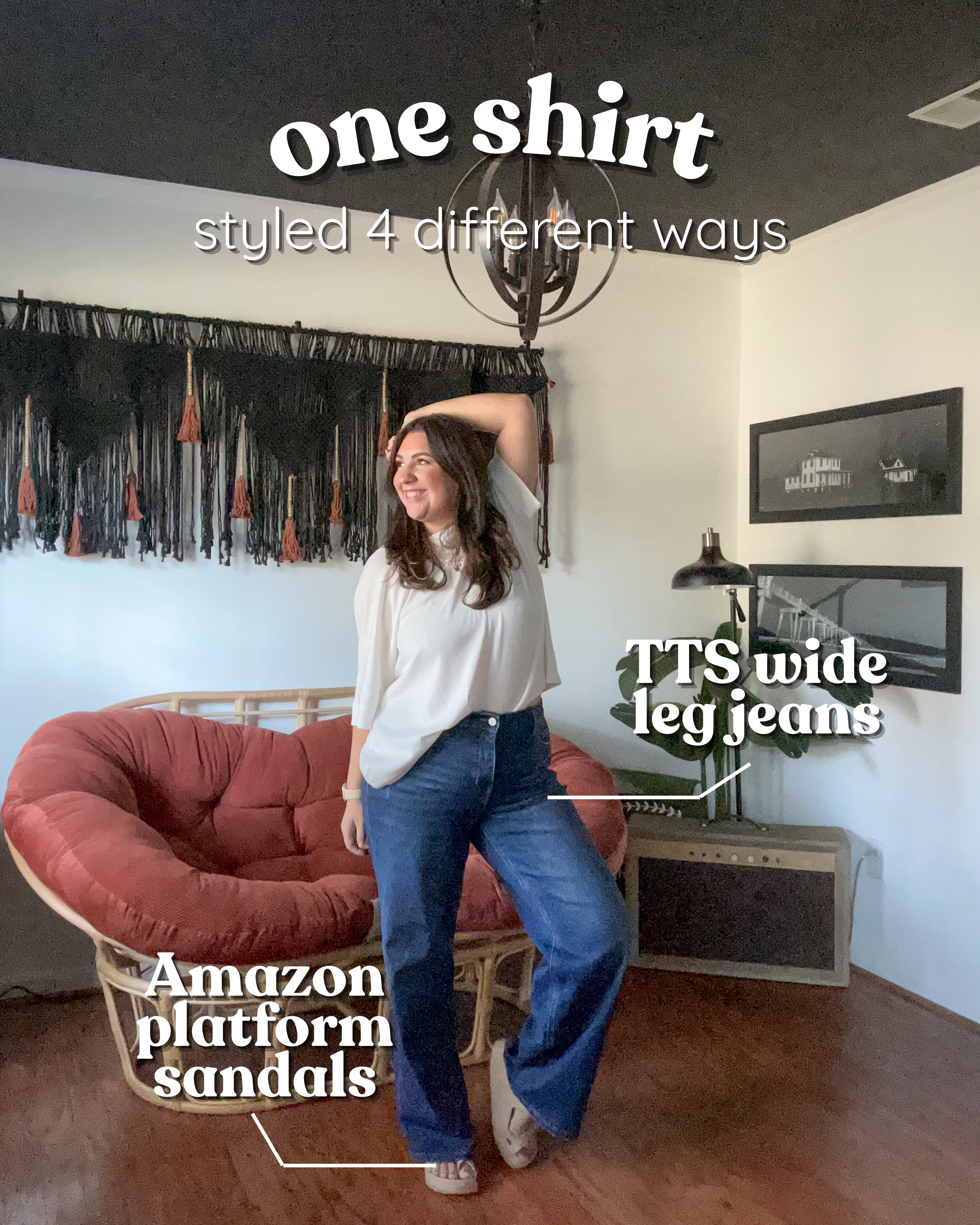 Classic white tee and jeans look. I added a necklace stack and platform sandals to elevate the look even more. See more posts to see other ways I styled this tee! 

 #LTKFallSale #LTKMidsize #LTKFindsUnder50