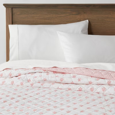 Printed Family-Friendly Warm Block Print Quilt Warm - Threshold™ | Target