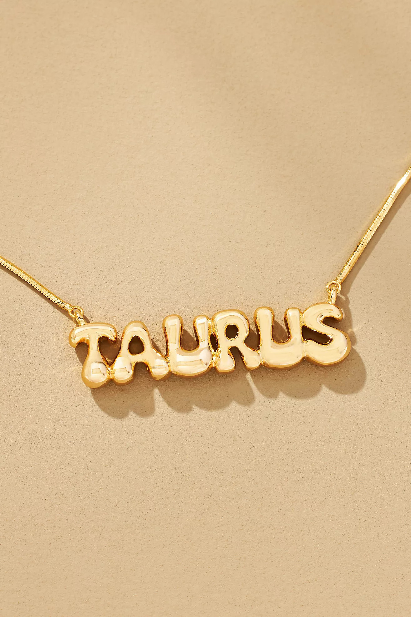 Bubble Letter Zodiac Necklace | Anthropologie (US)