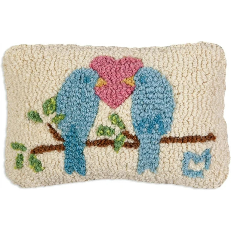 Chandler 4 Corners Wool Throw Pillow | Artist-Designed Love Birds Pillow, Hand-Hooked Decorative ... | Walmart (US)