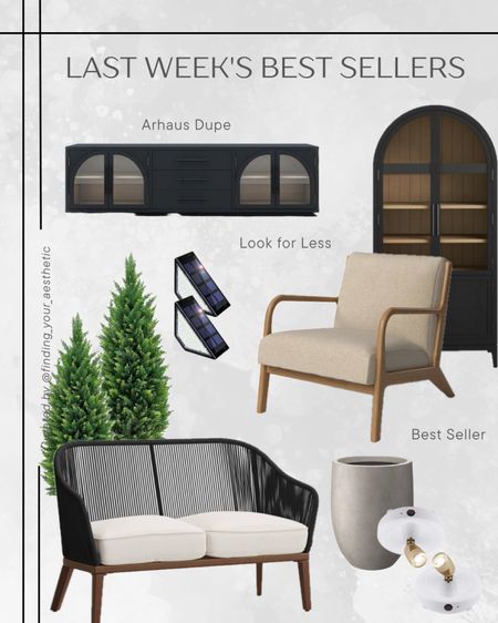 Last weeks best sellers - lots of you are getting your patios and outdoor spaces ready! 

Outdoor loveseat modern // patio love seat // faux cedar trees // Walmart outdoor // Target outdoor // cement planter // weather concrete planter // tall modern planter // battery puck lights // arched bookcase // display cabinet arched doors // arhaus console dupe // arhaus look for less 

#LTKHome #LTKSaleAlert #LTKSeasonal