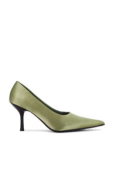Jeffrey Campbell Chosen Pump in Olive Silk from Revolve.com | Revolve Clothing (Global)