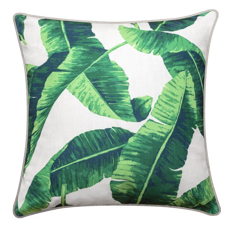 Better Homes & Gardens Feather Filled Botanical Palm Leaves Decorative Throw Pillow, 20"x20", Gre... | Walmart (US)