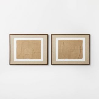(Set of 2) 16" x 20" Jute Framed Wall Canvases Walnut - Threshold™ designed with Studio McGee | Target