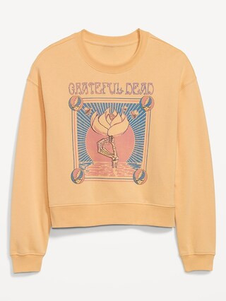 Oversized Licensed Rock Star Cropped Sweatshirt for Women | Old Navy (US)