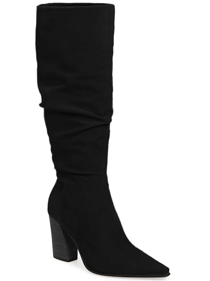 PiePieBuy Womens Faux Suede Knee High Boots Pointed Toe High Chunky Heel Side Zipper Party Dress ... | Amazon (US)