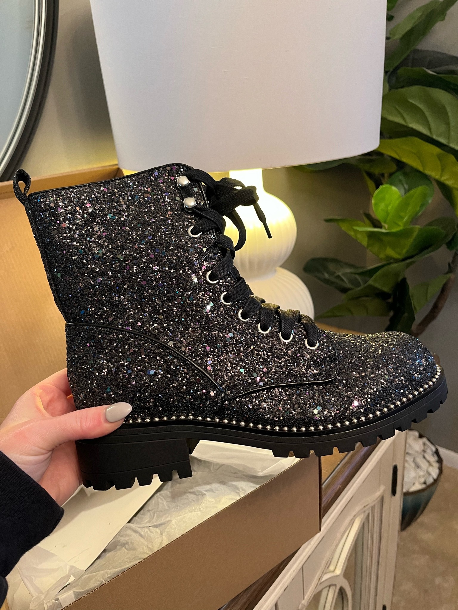 Portland by Portland Boot Company Women's Glitter Lace Up Boot