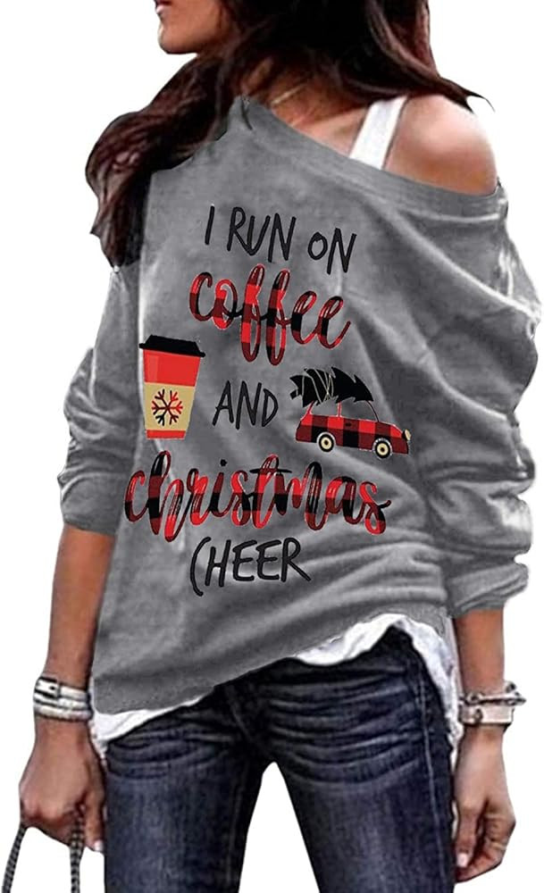 Women's Thankful Grateful Blessed Thanksgiving Pumpkin Pullover Fall Off Shoulder Sweatshirt | Amazon (US)