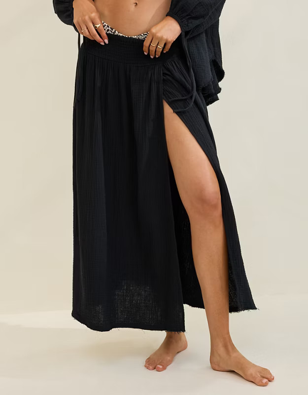 Aerie Faux Wrap Cover Up Maxi Skirt | Aerie