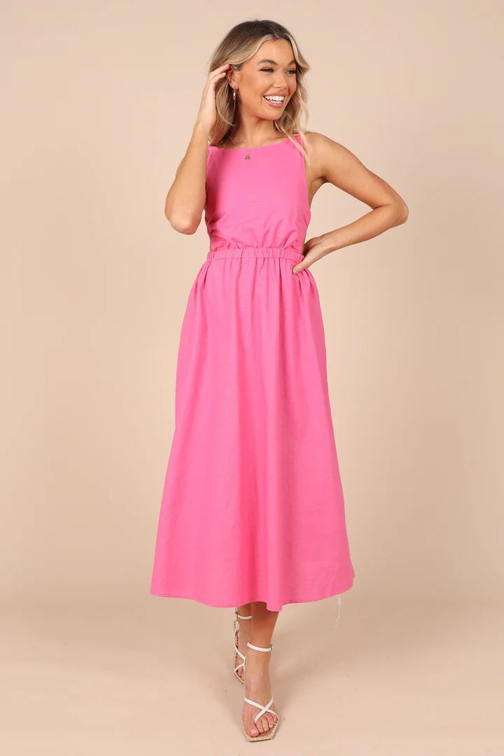 Aubrey Cutout Midi Dress - Pink | Petal & Pup (US)
