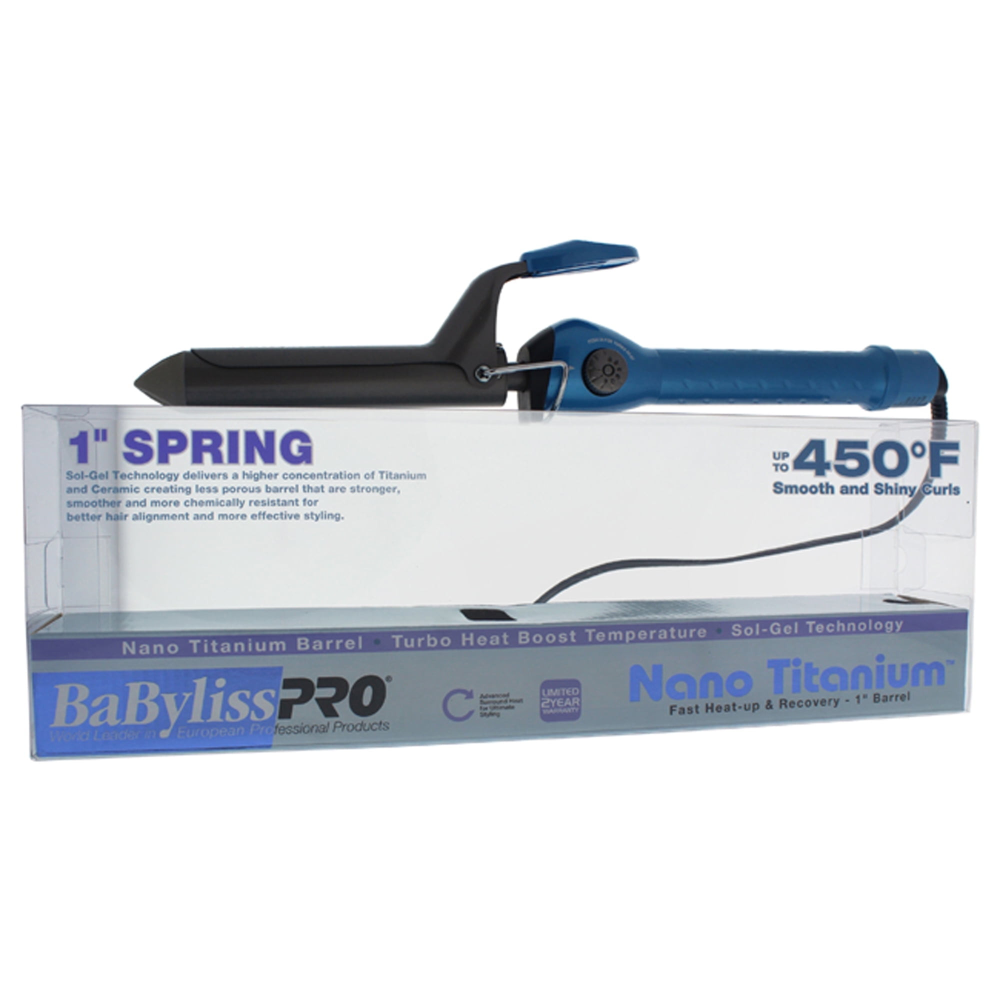 BaBylissPRO Nano Titanium Spring Curling Iron, 1.0" | Walmart (US)