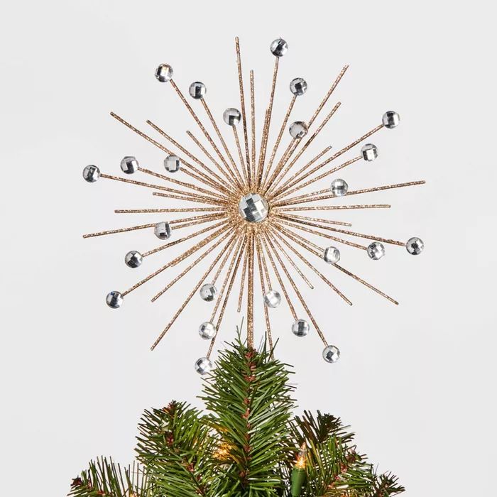 11.5in Unlit Gem Starburst Tree Topper Champagne Gold - Wondershop™ | Target