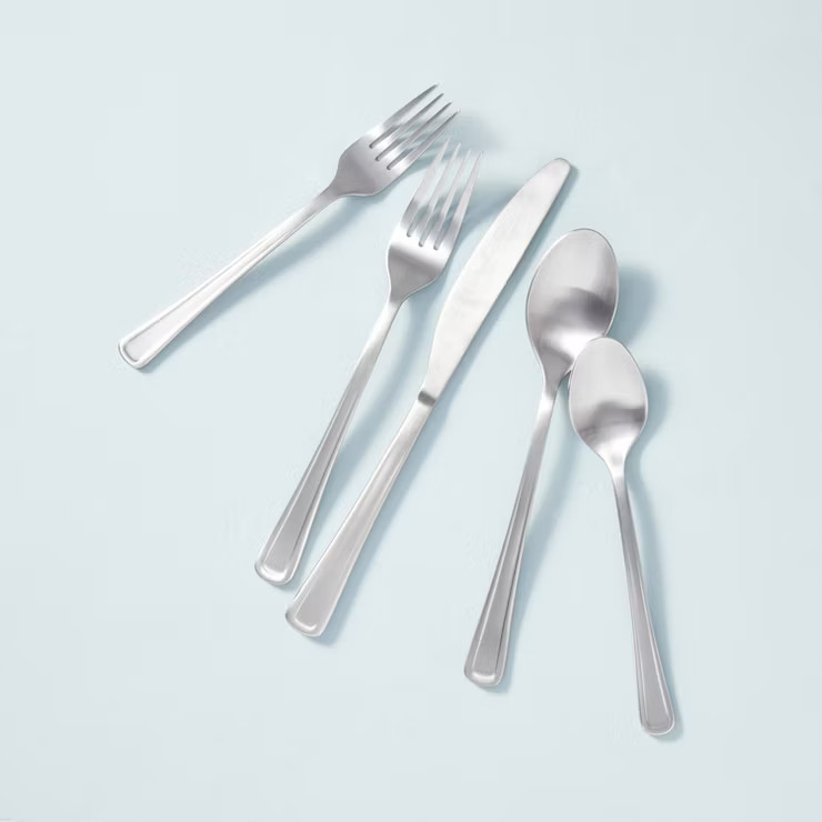 5pc Satin Finish Stainless Steel Silverware Set - Hearth & Hand™ with Magnolia | Target
