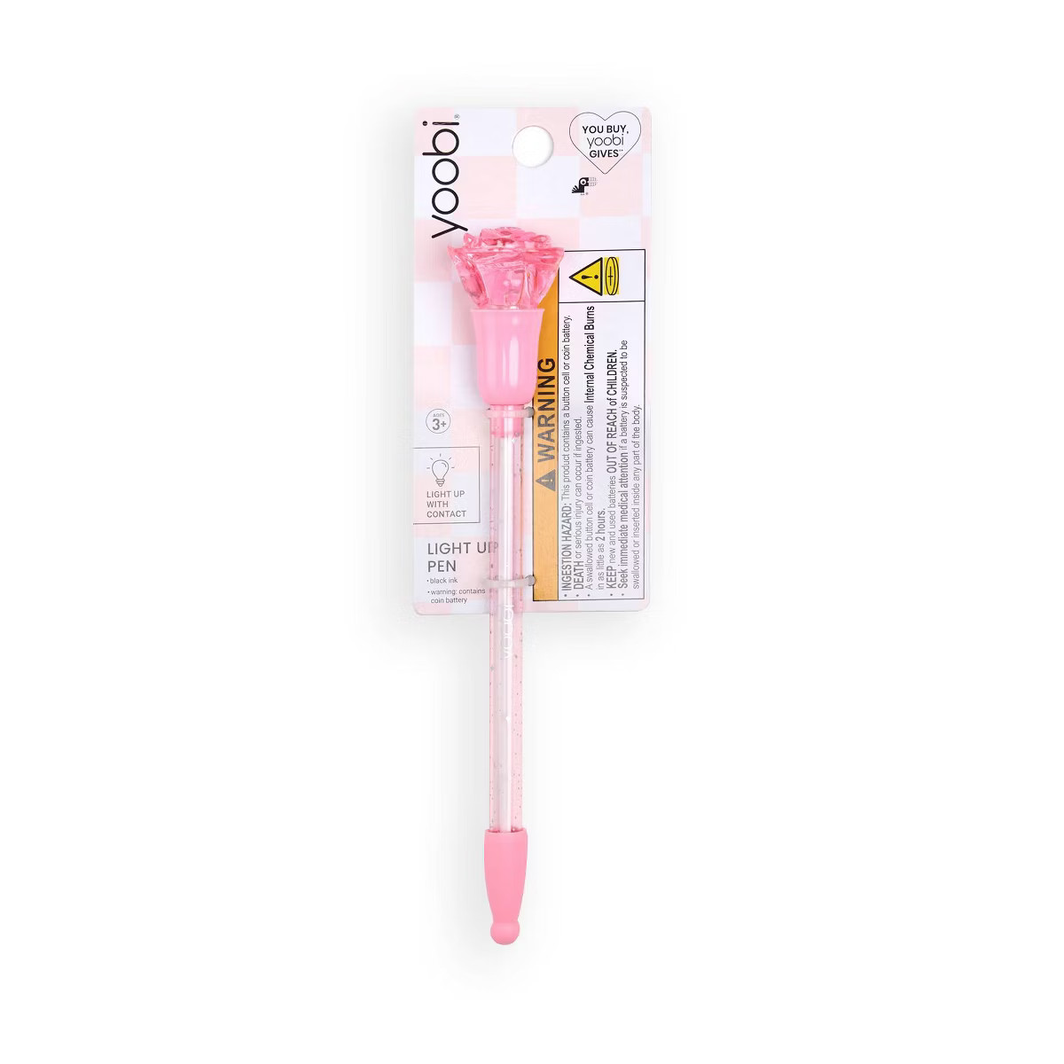Yoobi Valentine's Day Light Up Ballpoint Pen Pink Rose 1.0mm Black Ink Valentine's Day Gift | Target