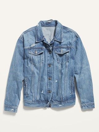 Oversized Boyfriend Jean Jacket for Women | Old Navy (US)