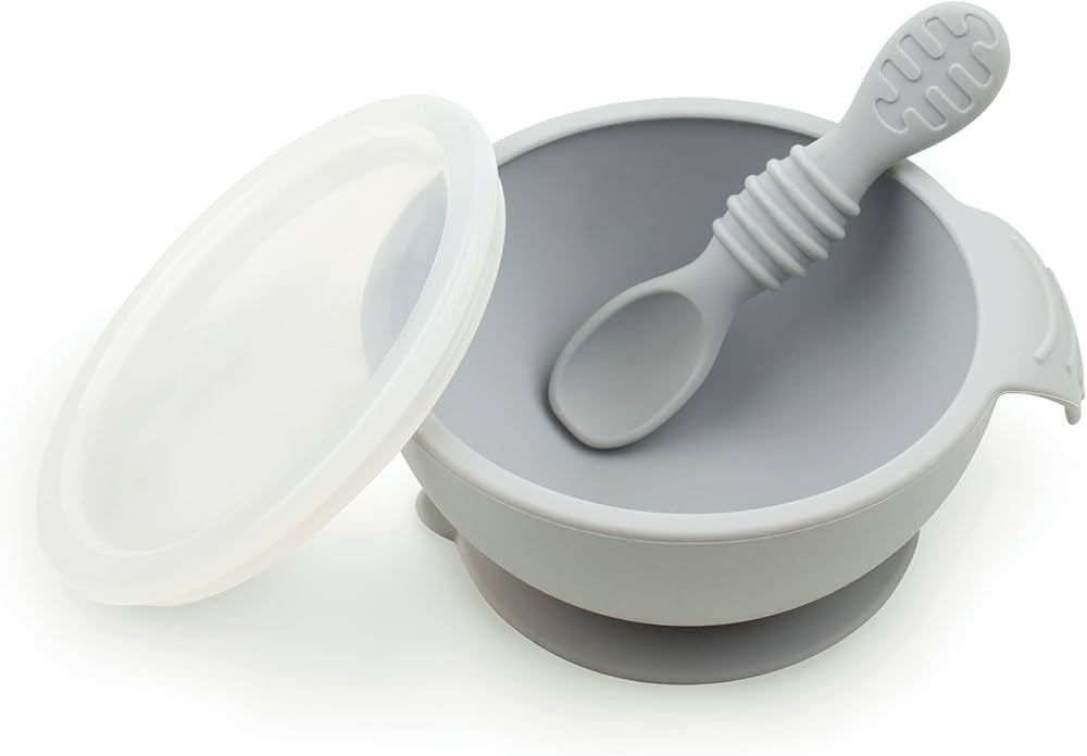 Bumkins Baby Bowls, Silicone Baby Feeding Set, Suction Bowls for Baby and Toddler with Spoon and ... | Amazon (US)