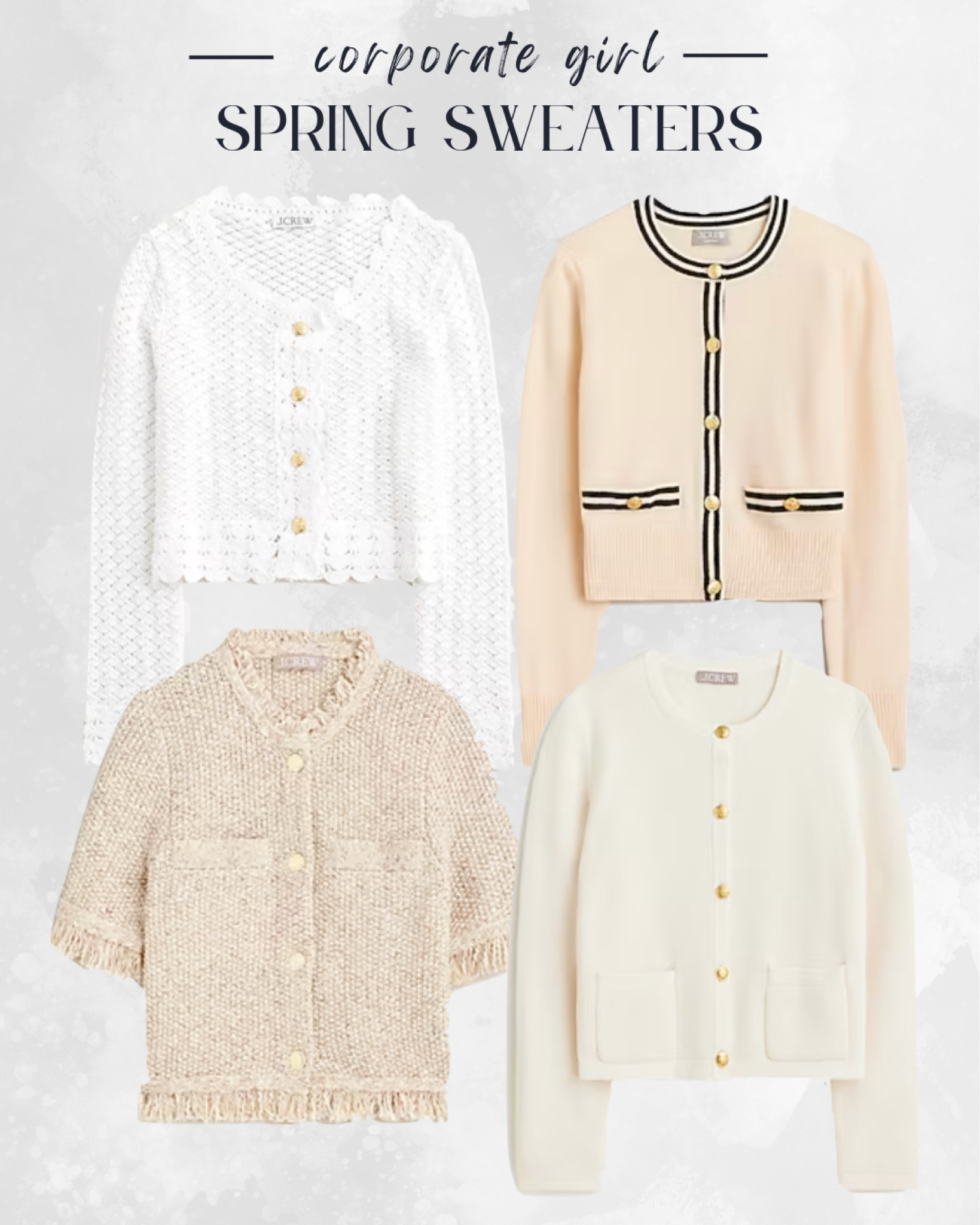 Explore the J.Crew Spring Sale for chic workwear essentials! Elevate your spring wardrobe with timeless elegance, featuring neutral sweaters and cardigans perfect for the office. Add these cute spring neutral sweaters to any of your professional attire. 

#LTKsalealert #LTKfindsunder100 #LTKworkwear