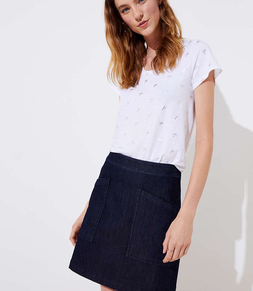 Denim Pocket Shift Skirt | LOFT