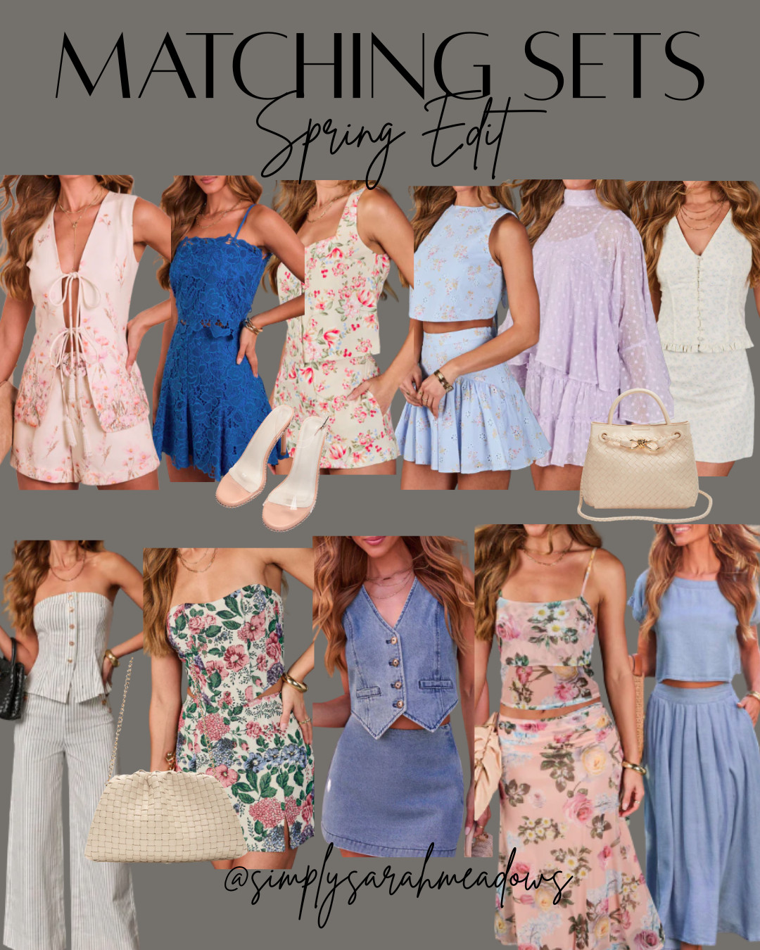 Spring sets are officially my favorite! The florals, soft pastels, and feminine silhouettes are so flattering and easy to style. Whether you're headed to brunch, showers, or date night, these matching sets make getting dressed effortless while still looking put together. Just add a neutral heel and a woven bag for the perfect spring edit. Use code MATCH40 for 40% off. #LTKStyle #LTKSpring #MatchingSets #SpringOutfits #BrunchStyle #FeminineStyle #PastelVibes #DateNightLook #ResortStyle #WomensFashion #MomStyle  

 #LTKSpringSale #LTKOver40 #LTKSaleAlert
