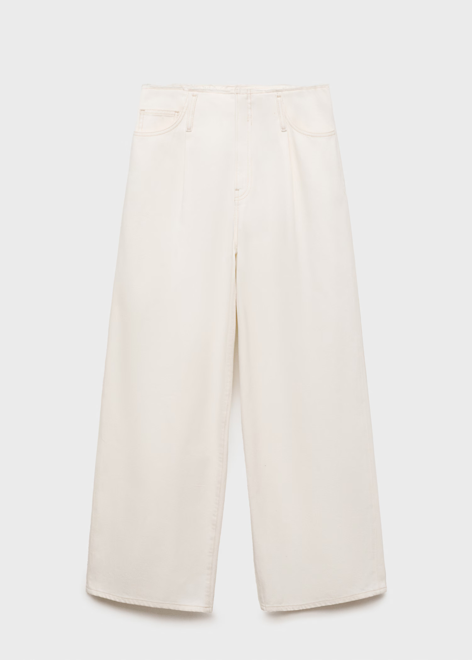 Wide leg denim pants with frayed waist - Women | MANGO USA | Mango (US/MX/AU)