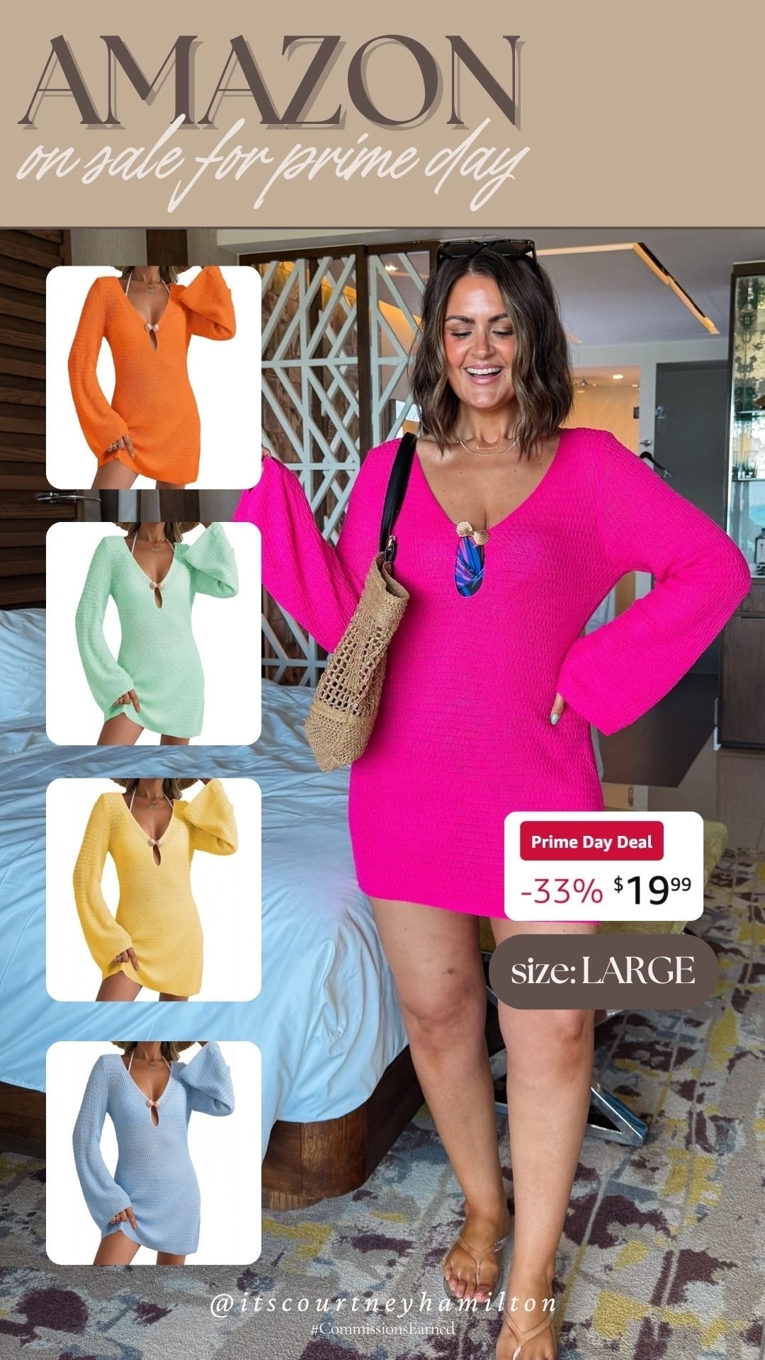 This cover-up is on sale for Amazon Prime Day!! I am wearing a large! 

Sale alert, summer fashion, watchnow, vacation outfit, Courtney Hamilton

#LTKSwim #LTKSeasonal #LTKootd