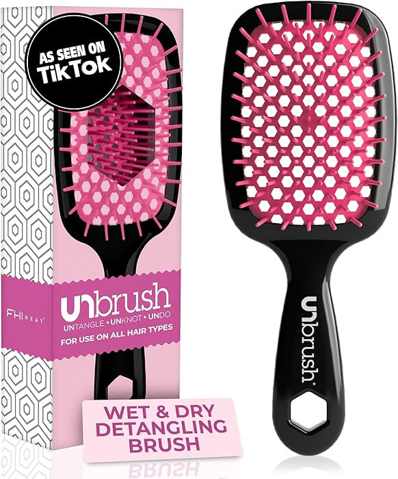 FHI Heat UNbrush Detangling Brush for Pain-Free Brushing on All Wet or Dry Hair Types — Durable... | Amazon (US)