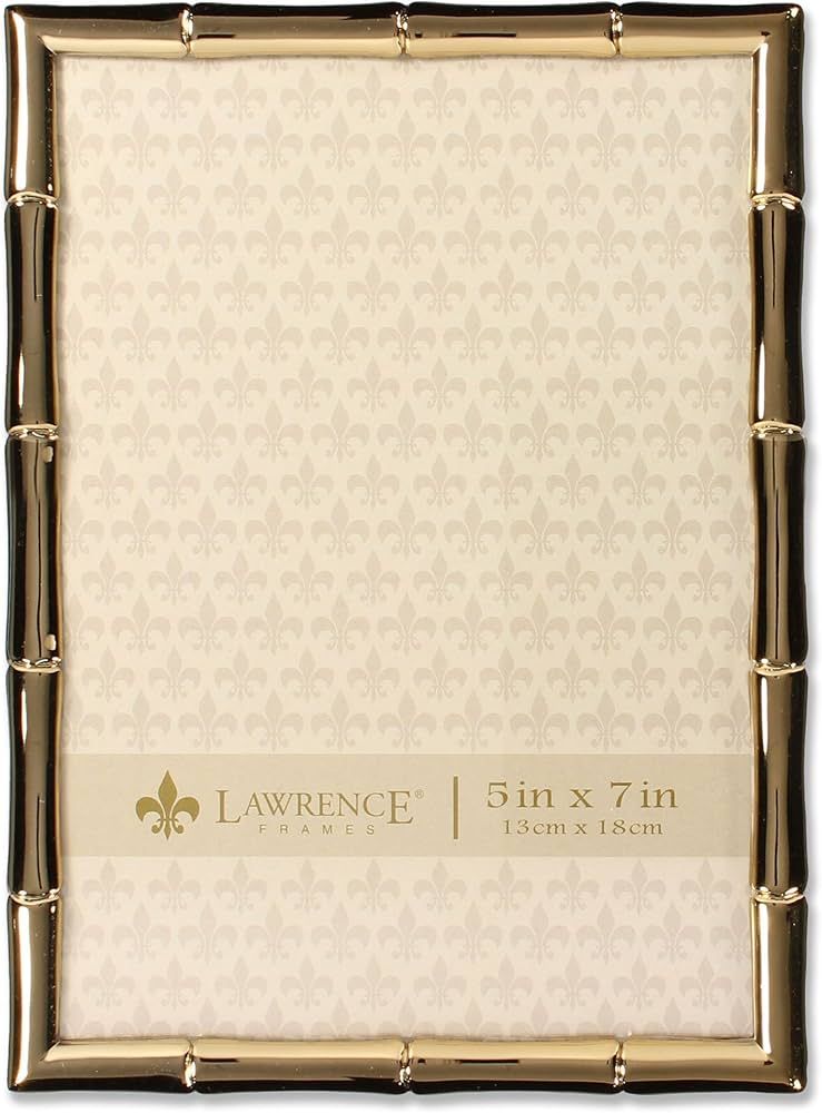 Lawrence Frames Bamboo Design Metal Frame, 5x7, Gold | Amazon (US)
