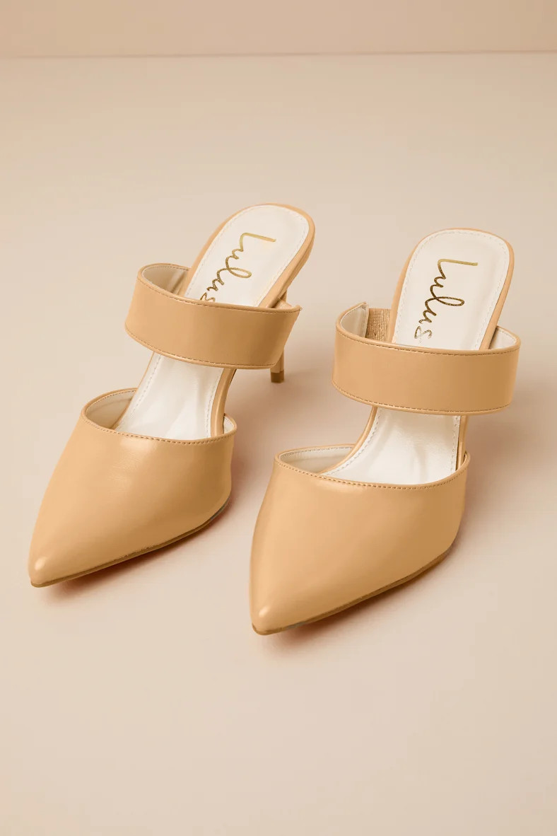 Faire Tan Pointed-Toe Mules | Lulus