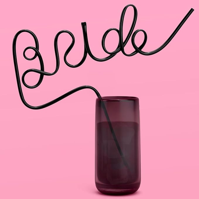 xo, Fetti Bachelorette Party XL Bride Straw - Black 12x11" | Bride or Die Gothic Bridal Decoratio... | Amazon (US)