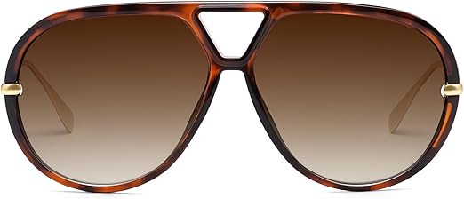 VANLINKER Oversized Trendy Polarized Aviator Sunglasses for Women Men Retro Round Sunglasses Vint... | Amazon (US)