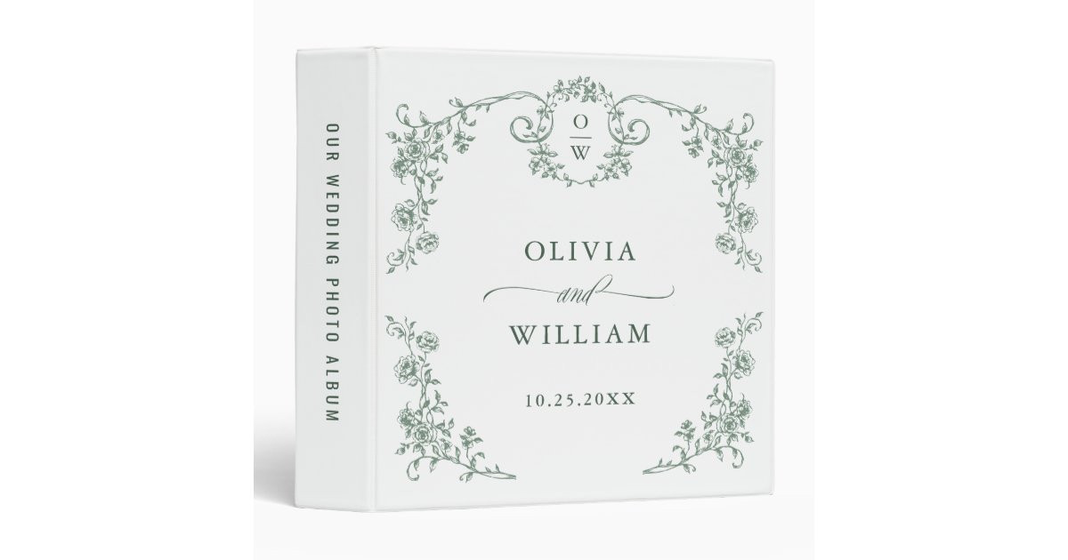 Victorian Ornate Grace Wedding photo album 3 Ring Binder | Zazzle | Zazzle