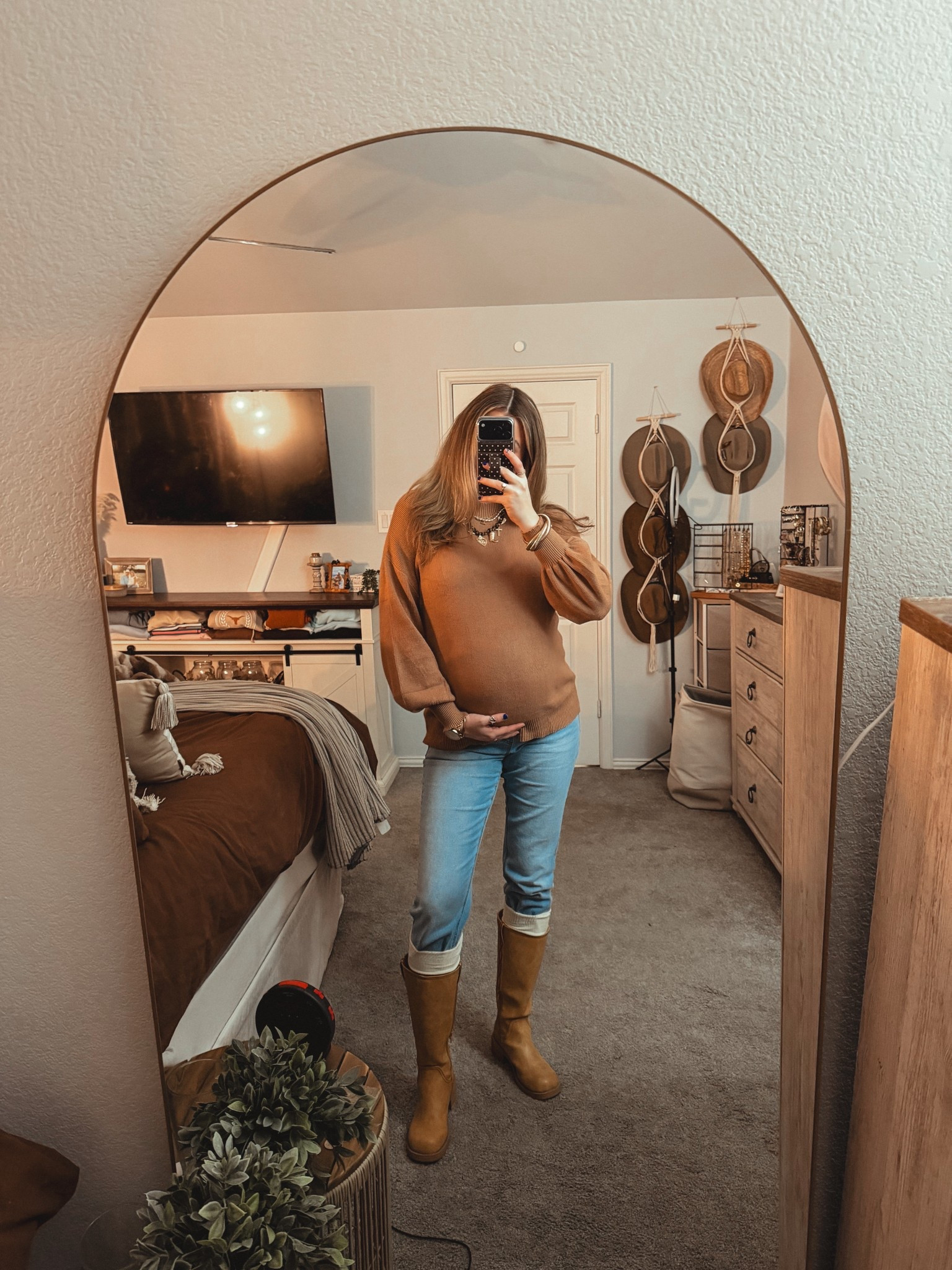 Bump friendly work outfit. Daily ootd. Maternity fashion. Third trimester. Sweater. Boots  

#LTKootd #LTKBump #LTKWorkwear
