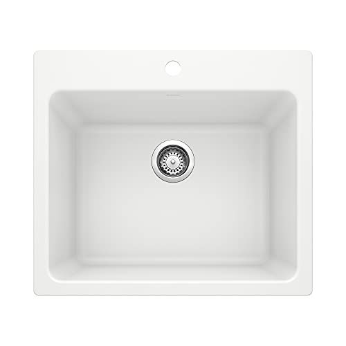 BLANCO 401927 LIVEN Drop-in or Undermount Laundry Sink, 25" L x 22" W x 12" D, White | Amazon (US)