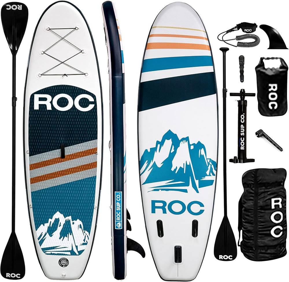 Roc Inflatable Stand Up Paddle Boards with Premium SUP Paddle Board Accessories, Wide Stable Desi... | Amazon (US)