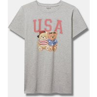 USA Bear Cotton Jersey Crew Tee in Grey | Torrid (US & Canada)