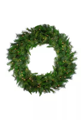 Northlight Pre-Lit Canyon Pine Artificial Christmas Wreath - 60-Inch Clear Lights, Green | Belk