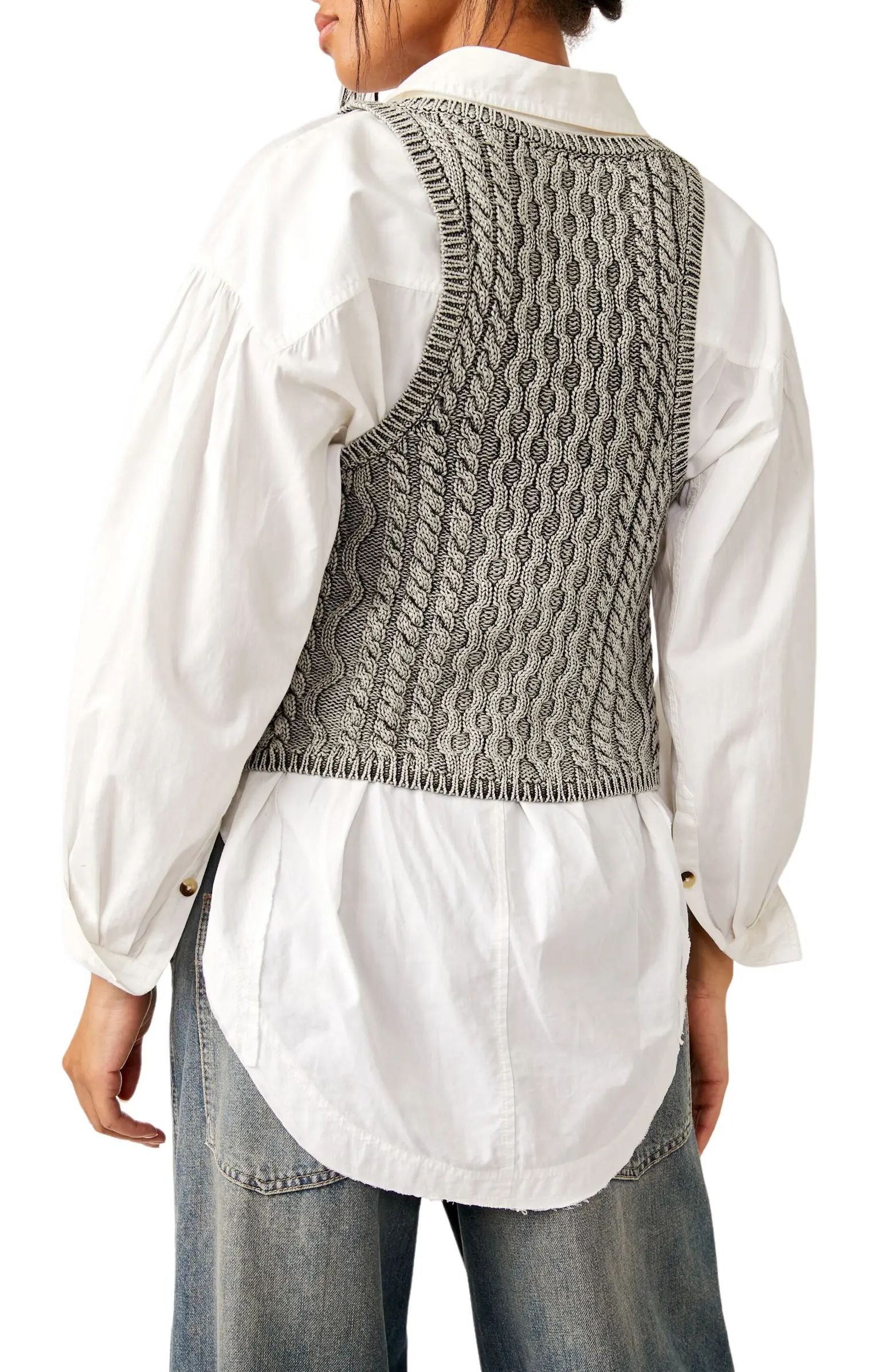 High Tide Cable Stitch Cotton Sweater Tank | Nordstrom