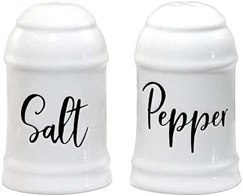 Home Acre Designs Salt and Pepper Shakers set Farmhouse Kitchen Decor Ceramic Salt Shaker -White Sal | Amazon (US)