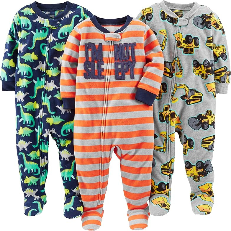 Simple Joys by Carter's Toddlers and Baby Boys' Loose-Fit Flame Resistant Fleece Footed Pajamas, ... | Amazon (US)