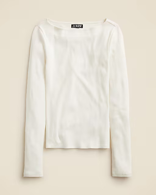 Fine rib boatneck top | J. Crew US
