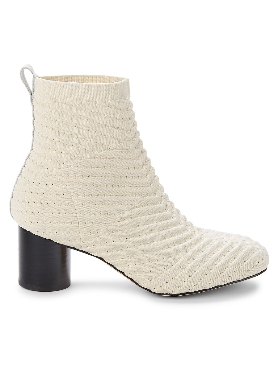 Sanctuary Women's Sa-Rhythm Stacked Heel Knit Booties - Milk - Size 9.5 | Saks Fifth Avenue OFF 5TH