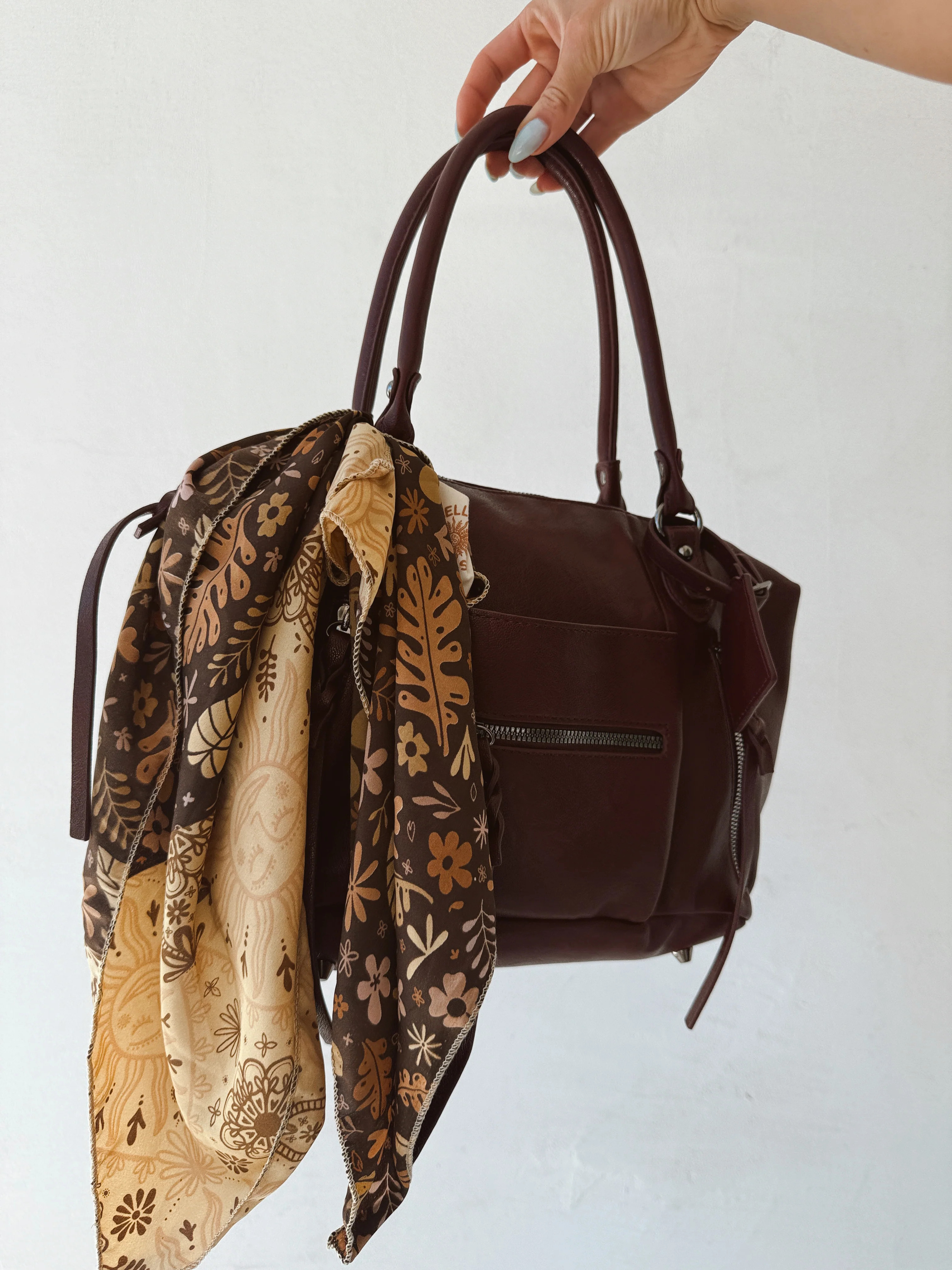 Voyage Head or Bag Scarf Brown | Copper and Cloth