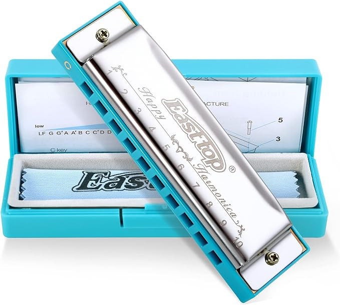 East top Harmonica, Diatonic 10 Holes C Key, Blues, for Beginner, Kids, Children, Students, Gift,... | Amazon (US)