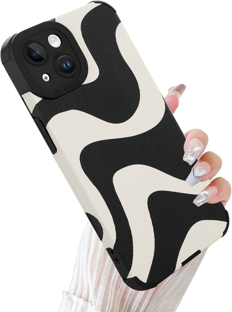 Wlxee Compatible iPhone 14 6.1 "2022 Wave Pattern Mobile Phone Case, Soft TPU Bumper Silicone Glu... | Amazon (US)