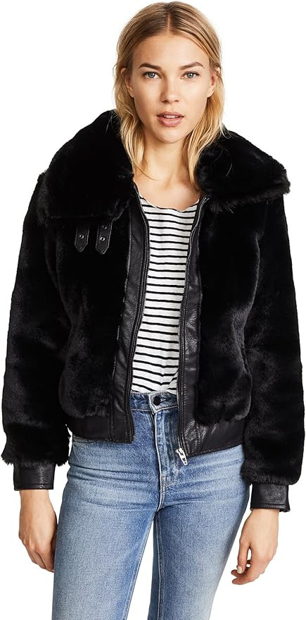 [BLANKNYC] Women's Black Noise Faux Fur Coat | Amazon (US)