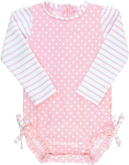 Baby/Toddler Girls Long Sleeve One Piece Swimsuit with UPF 50+ Sun Protection | Amazon (US)