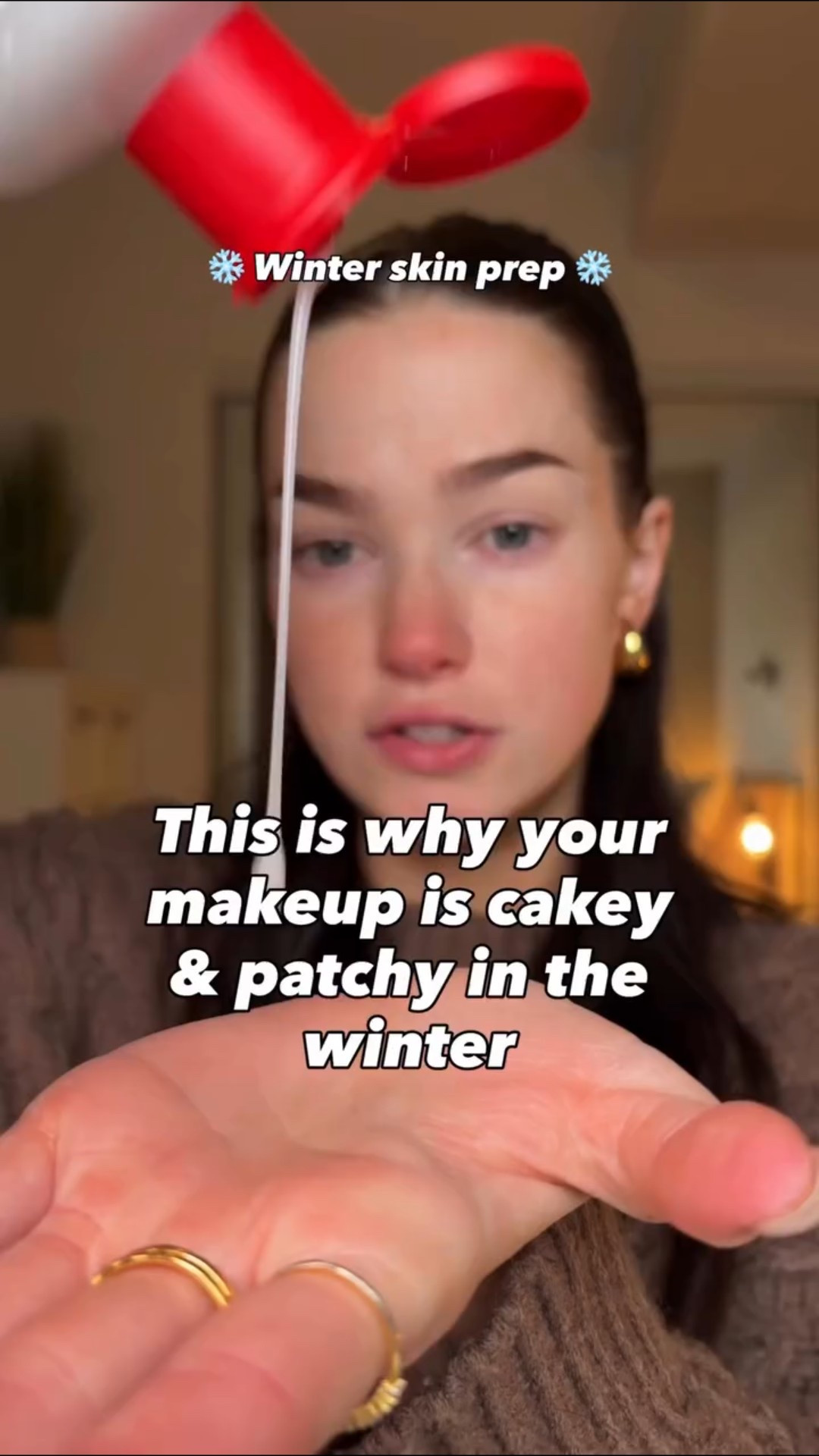 Patchy makeup? It’s not your foundation, it’s YOU 🙃

Winter skin prep is key to a smooth, long-lasting base.
I have dry skin and my skin desperately needs extra layers of moisture in the colder windy months

My go-to skin prep layers: 
@thayers milky toner (alt: @rhode glazing milk) 
@glowrecipe dew drops (alt: @elfcosmetics holy hydration) 

Your thicker cream moisturizer is perfect for bedtime but not makeup, instead look for products that are dewy, jelly, milky, overall thin and fast absorbing 

#winterskincare #makeuptutorial #wintermakeup