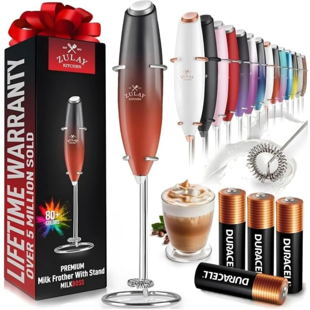 Handheld Milk Frother with 4 Duracell Batteries and Stand Included | Shop Simon