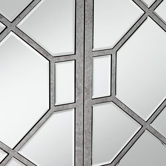 Adana 35" Wide 2-Door Gray Mirrored Cabinet by Studio 55D | LampsPlus.com